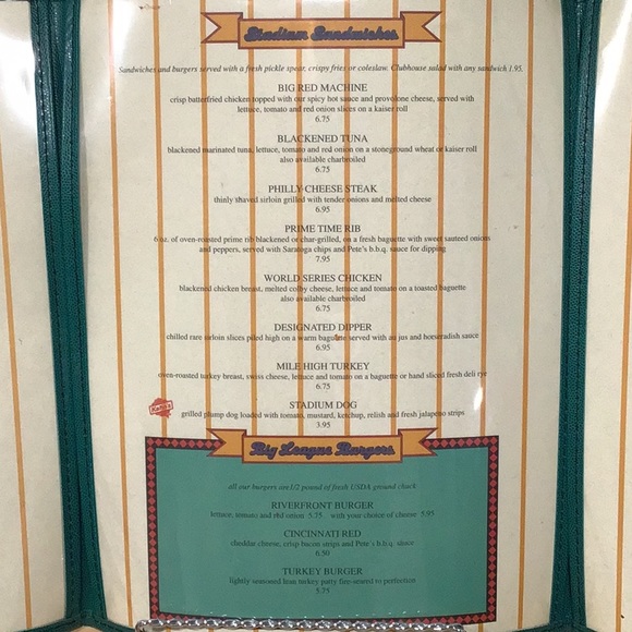 Pete Rose Cafe‎ Menu - Picture 4 of 8